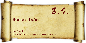 Becse Iván névjegykártya